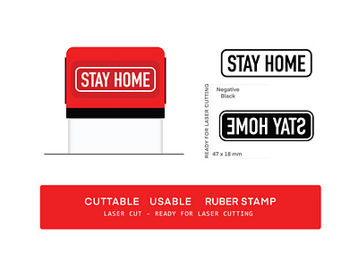 Stay Home Ruber Stamp