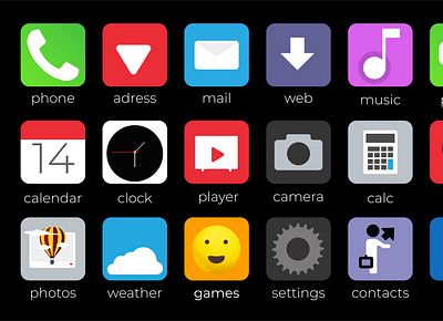 Minimal mobile app icons app icons mobile modern smarphone