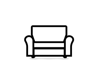 Sofa icon on white background