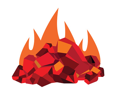 Pile of vector burning coals,embers with flames abstract black burning calorific charcoal coal combustible dark ember energy flames flat fossil fuel heat icon industry isolated material mine