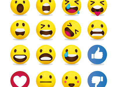 Yellow emoticon set collection