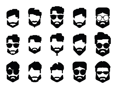 Hipster face with hairstyle and bread vector