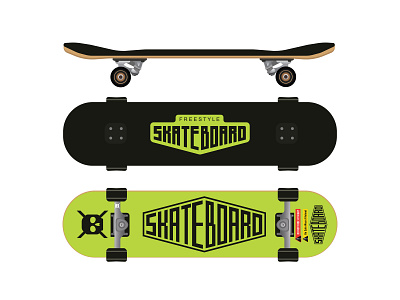 Skateboards 3 logos and design elements) skateboards stickers t shirt typography