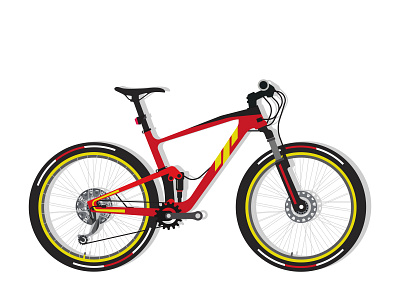 Full suspension mountain bike vector design bicicle enduro flat full full cross mountain bike realistic vector