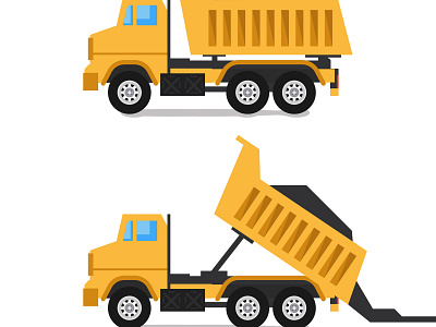 Mining Dumper Truck with coal (Yellow Mining Dumper Truck) coal dumper truck with coal mining dumper vector