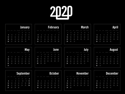 Calendar for year 2020