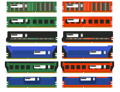 Memory ram icon, computer memory Red and green computer memory red and green computer memory red and green memory ram icon