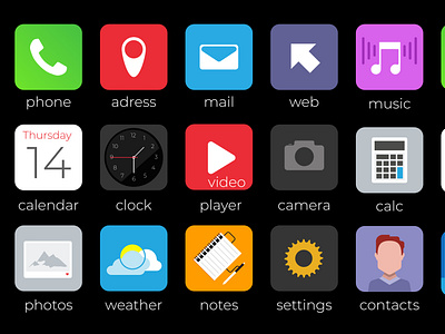 Minimal mobile app icons