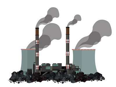 otos 02Coal Plant, Coal fired power station, fossil fuel power s by  Bluepentool 2 on Dribbble