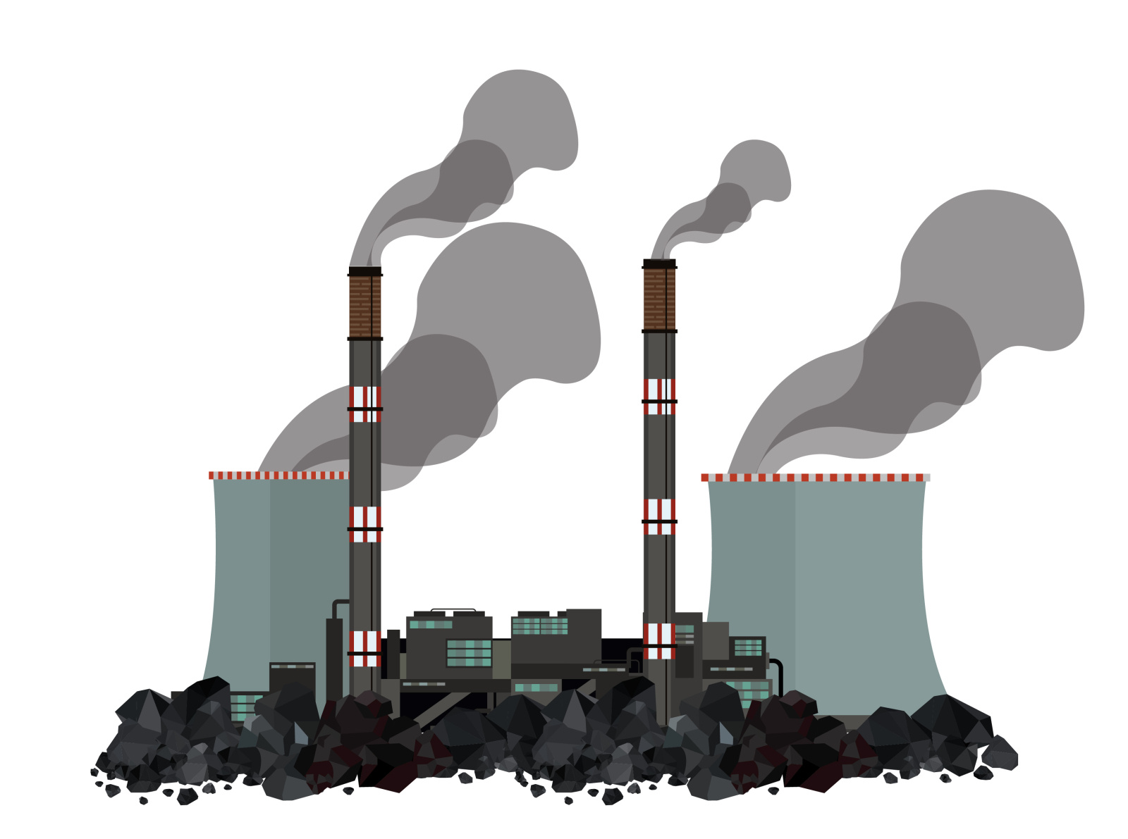 otos 02Coal Plant, Coal fired power station, fossil fuel power s by Bluepentool 2 on Dribbble