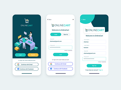 Illustration Online Cart 003 blue and white clean ui deals ecommerce login mobile app design shopping app ui