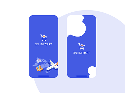 Online Cart blue and white clean design clean ui illustration logo mobile app design shopping app splashscreen ui ux vector