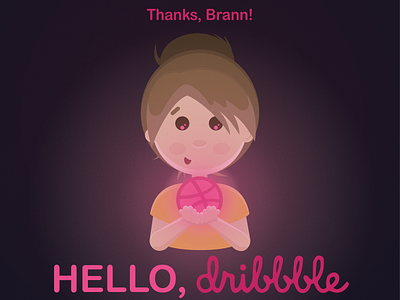Hello, Dribbble! design first shot flat illustration vector
