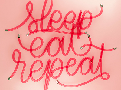 Sleep Eat & Repeat 3d 3d art 3d artist 3d illustration 3d modeling blender calligraphy lettering render type typography