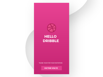 Hello Dribble ! app design dribble material design ui ux vector web