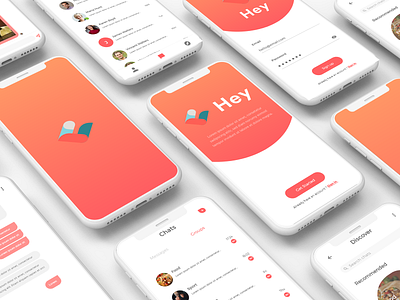 Hey Chat ! app brief briefbox design french material design messenger messenger app mobile app mobile application ui ux vector