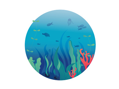 Under the sea colors french illustration sea underwater vector water