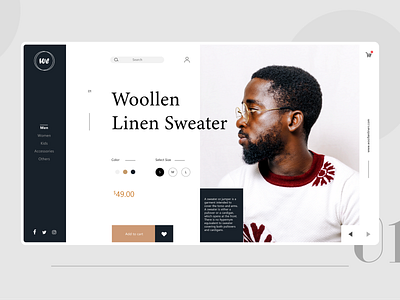 Woollen shopping store Product page app branding design landing page ui ux web web design web landing page website