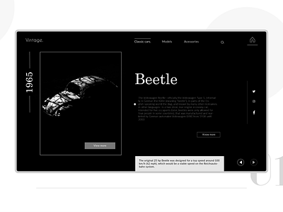 Vintage cars Web landing page