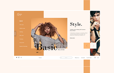 EJIJI Fashion store branding clean design landing page design ui ux web web design website