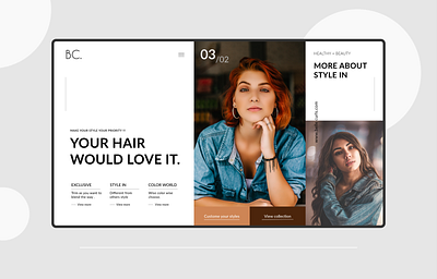 Belle Curls Website landing page design app branding clean design identity landing page design logo minimal typography ui ux web web design web landing page website