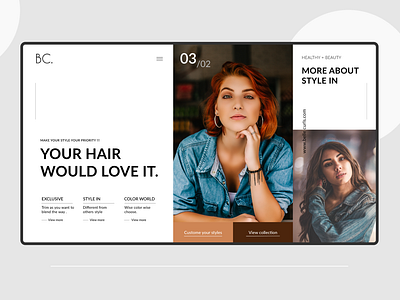 Belle Curls Website landing page design app branding clean design identity landing page design logo minimal typography ui ux web web design web landing page website