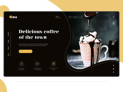 Cafeteria Web landing page design cafeteria coffee shop design ui ux web web landing page website