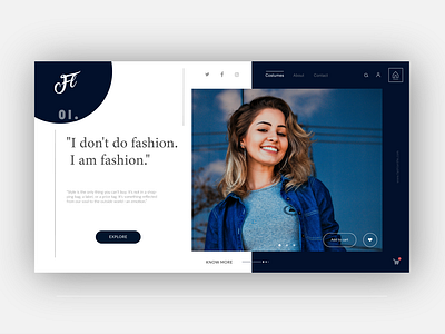 Fashion website landing page design