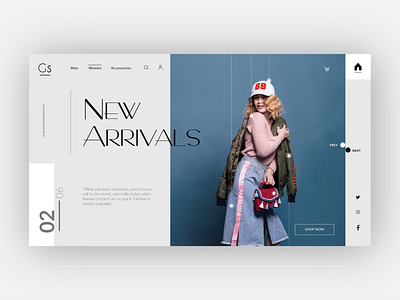 Fashion website landing page design