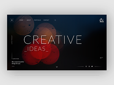 Creative studio Website landing page design