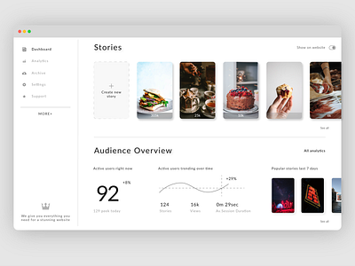 Dashboard Design page