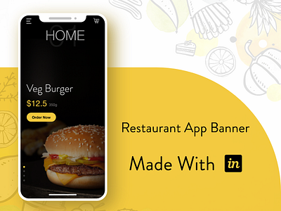 Restaurant App Banner adobe xd app design banner banner design concept design food app invision studio ios iphonex restaurant typography ui