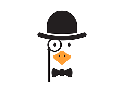 Proper Gander beak black bowler hat bowtie gander goose monocle proper white