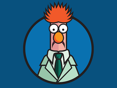 Beeker beeker flat hair illustration line meep muppets puppet science scientist tie