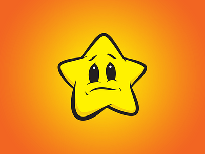 Sad Star 5 grimace illustration orange sad star unhappy yellow