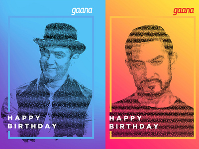Aamir Khan Birthday creative. design illustration typography