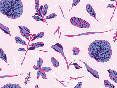 Skuleskogen Pattern autumn colorful forest hiking illustrator pattern pattern design pink purple woodland