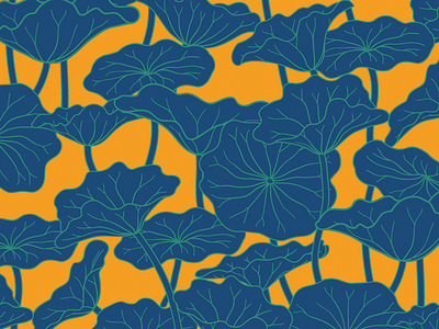 Lotus Leaf Pattern autumn colorful illustrator lotus lotus leaves pattern pattern design summer
