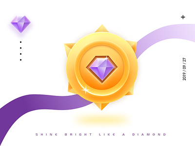 Shine bright like a diamond diamond illustration medal 设计