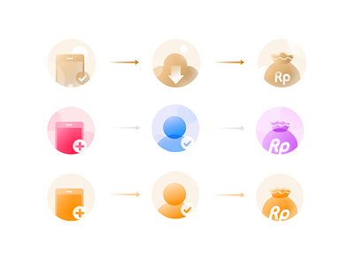 3 steps of icons design finance financial icon icons steps vector