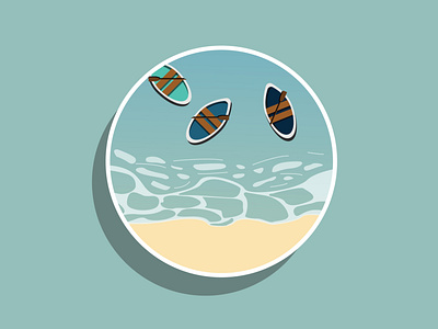 Dreaming of beach days beach boats design illustration illustrator cc sticker ui ux vector water