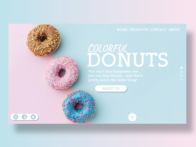 Colorful donuts landing page! branding design donut donut shop illustration illustrator cc landingpage landingpagedesign ux