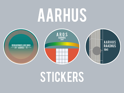 Aarhus sticker collection aarhus aros attractions buildings design illustration illustrator cc stickers vector