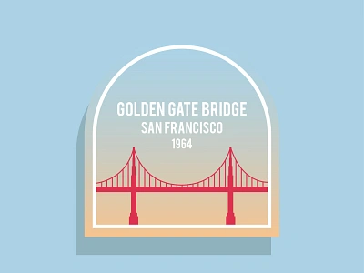 Golden gate bridge sticker design goldengate illustration illustrator cc sticker vector