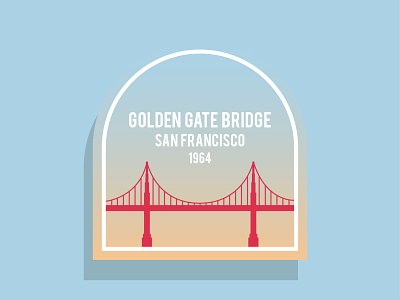 Golden gate bridge sticker design goldengate illustration illustrator cc sticker vector