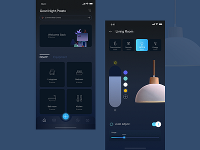 Smart home app 01 app blue design home mobie smart technology ui ux