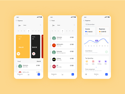 Financial app - 01 app design expense finance statistic ui ux