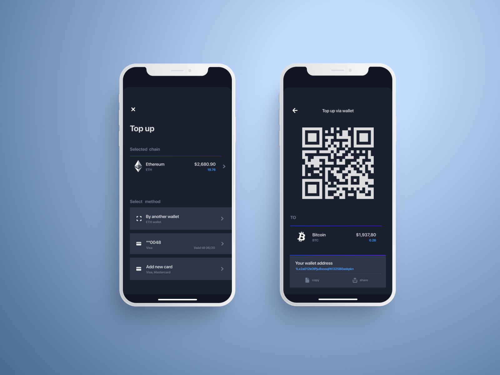 TheCrypto: Top Up Wallet Options by Timur Golotin on Dribbble