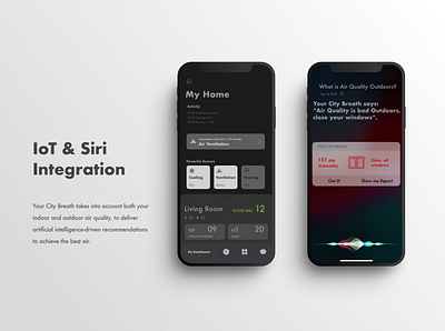 IoT & Siri Integration air challenge conditioning enviroment figma hackathon internet of things ios iot mobile app product design prototype siri smarthome ventilation voice assistant voice control