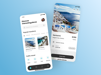 Travel app design home page travel app ui